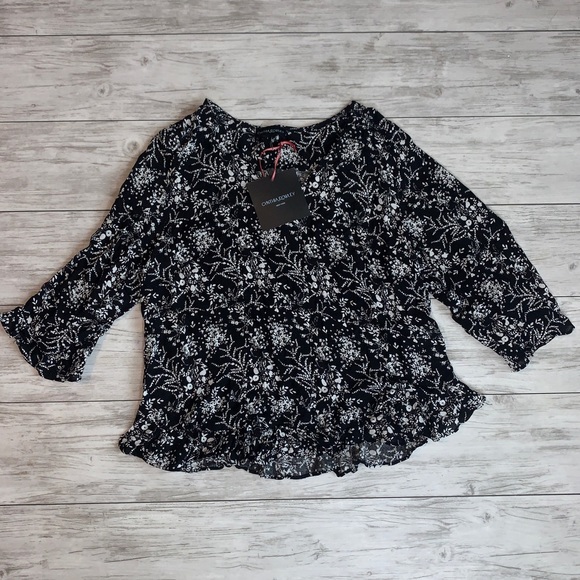 Cynthia Rowley Black Top Size Large NWT - Picture 1 of 3